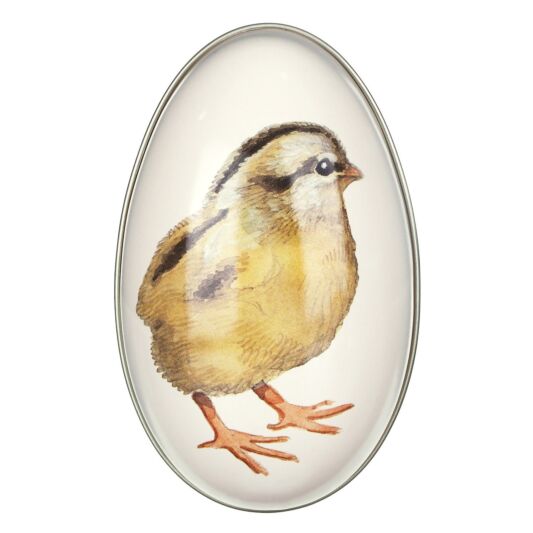 Chick Print Egg Shaped Tin By Emma Bridgewater